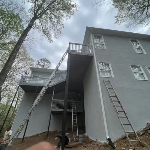 gray house being painted