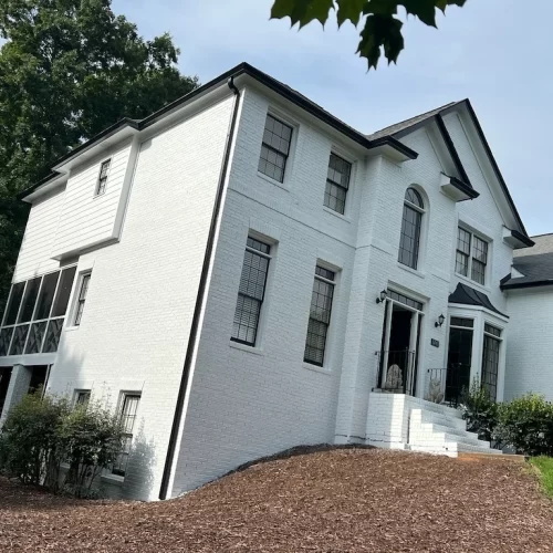 white newly painted modern house